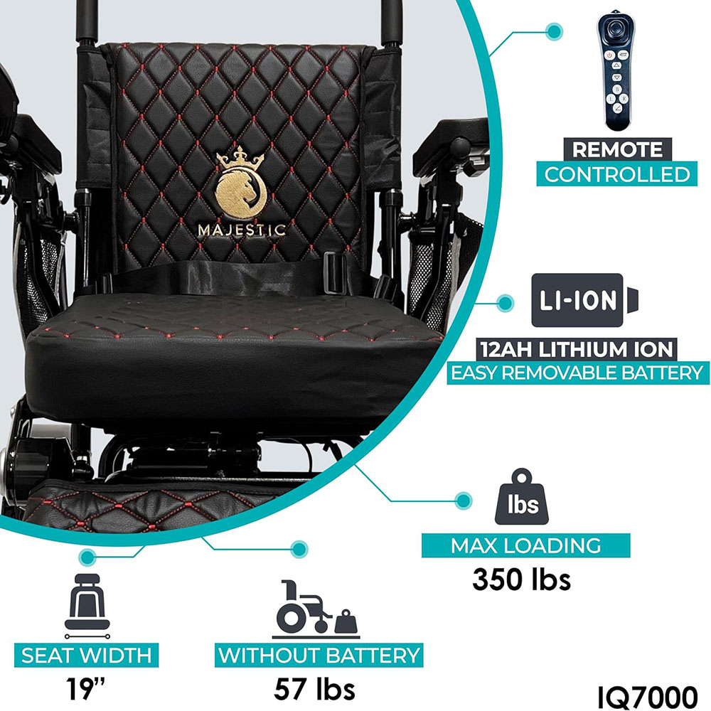 Majestic IQ-7000,Lightweight foldable electric wheelchair for the elderly, durable and ultra-light wheelchair