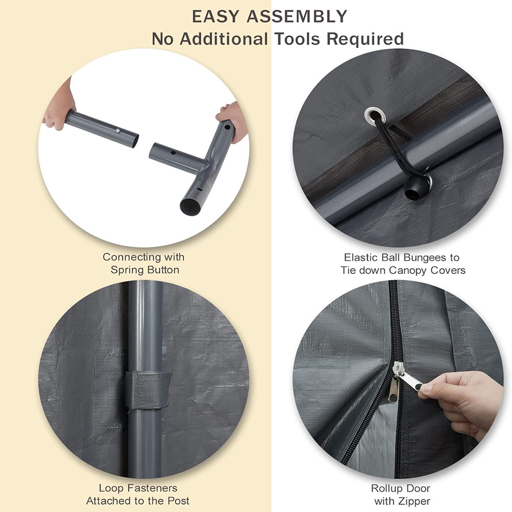 Gardesol Carport, 12'x20' Extra Large Heavy Duty Carport with Roll-up Ventilated Windows