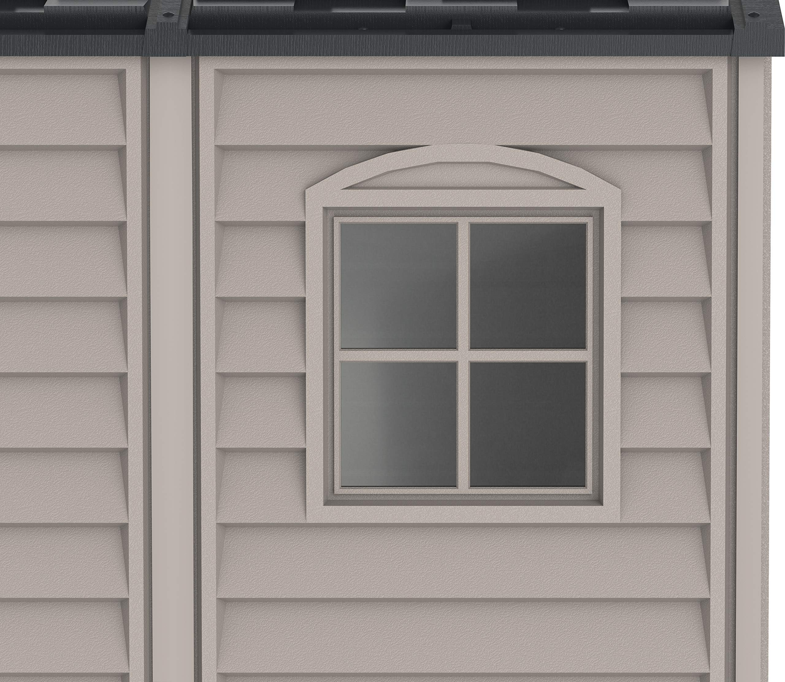 【Storage Shed】6' x 6' PLUS Plastic Garden Shed with Plastic Floor & Fixed Window