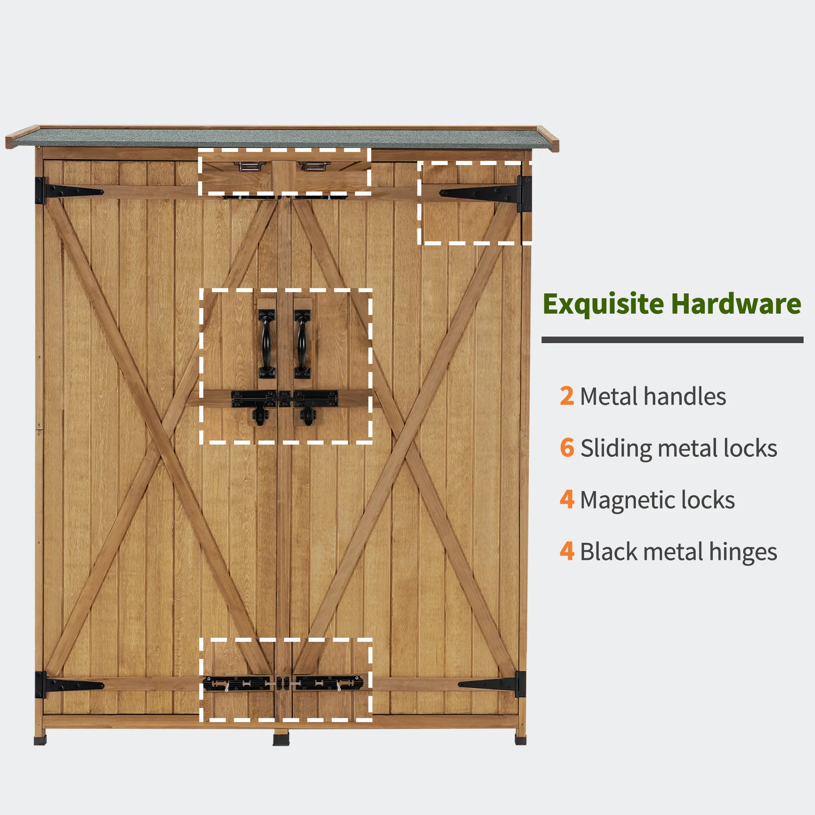 【Storage Shed】4.5x1.5 ft Solid Wood Lean-To Tool Shed