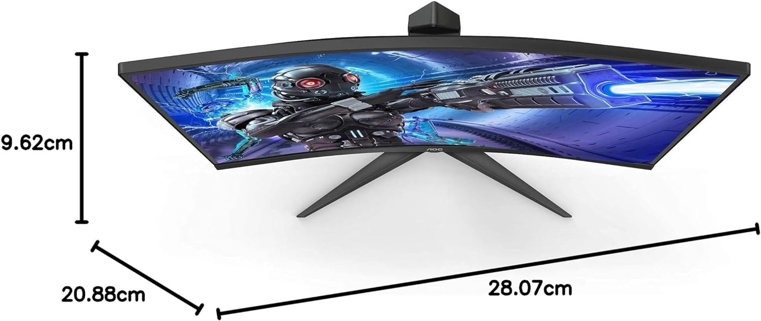 AOC Gaming C32G2ZE - 32 Inch FHD Curved Monitor, 240Hz, 1 ms MPRT, VA AMD FreeSync Premium, Low Input Lag (1920x1080@ 240Hz, 300 cd/m², HDMI/DP)