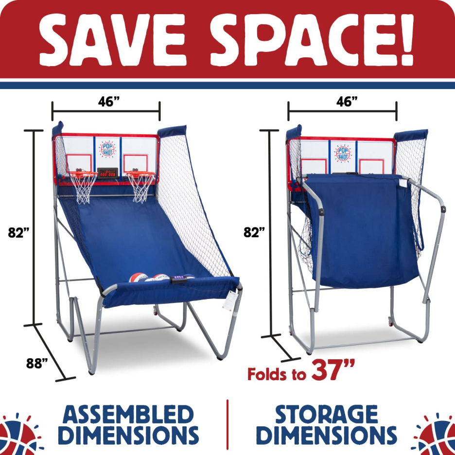 【Sports&Outdoors】Official Indoor/Outdoor Dual Shot Basketball Arcade Game - Weather Resistant - 16 Different Games