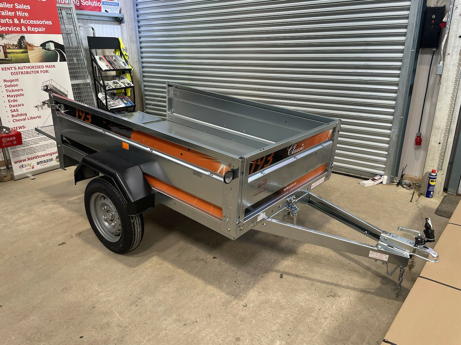 Newly assembled Erde 193 box car camper trailer with lockable ABS hard top