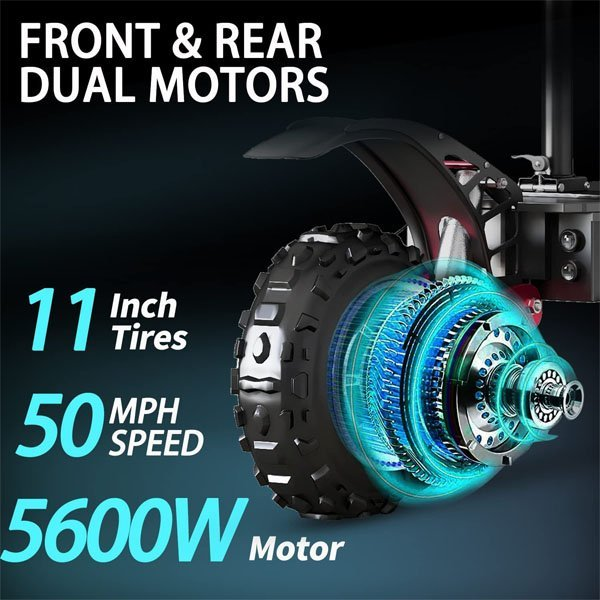 60V 5600W Dual Motor Electric Scooter Adults 50 MPH Max Speed Foldable Scooter Electric