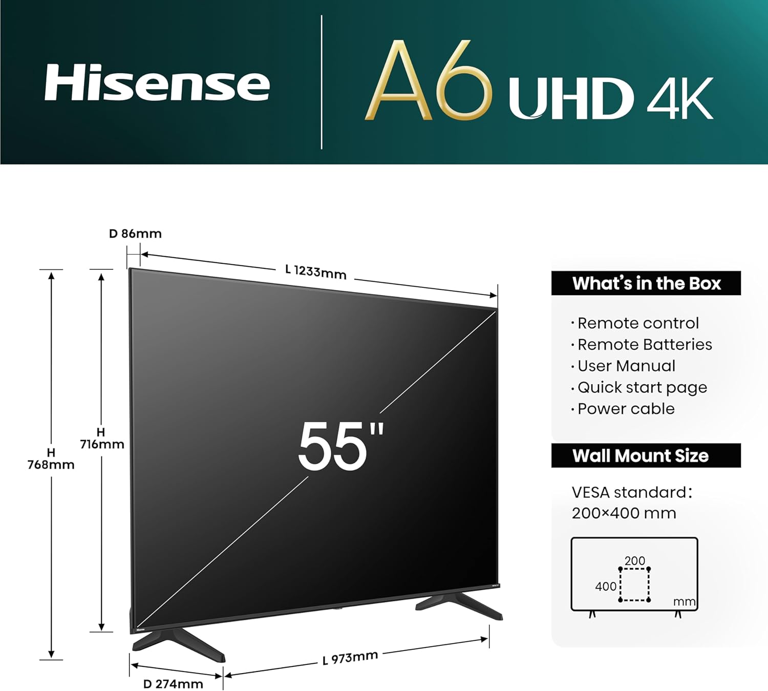 Hisense  4K Smart TV  - (2024 Model)